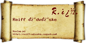 Reiff Üdvöske névjegykártya